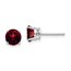 14k White Gold 6 mm Garnet Earrings