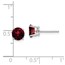 14k White Gold 6 mm Garnet Earrings