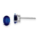 14k White Gold 6 mm Oval Sapphire Earrings