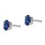 14k White Gold 6 mm Oval Sapphire Earrings