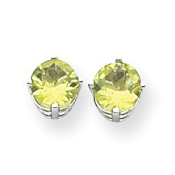 14k White Gold 6 mm Peridot Earrings 14k White Gold 6 mm Peridot Earrings