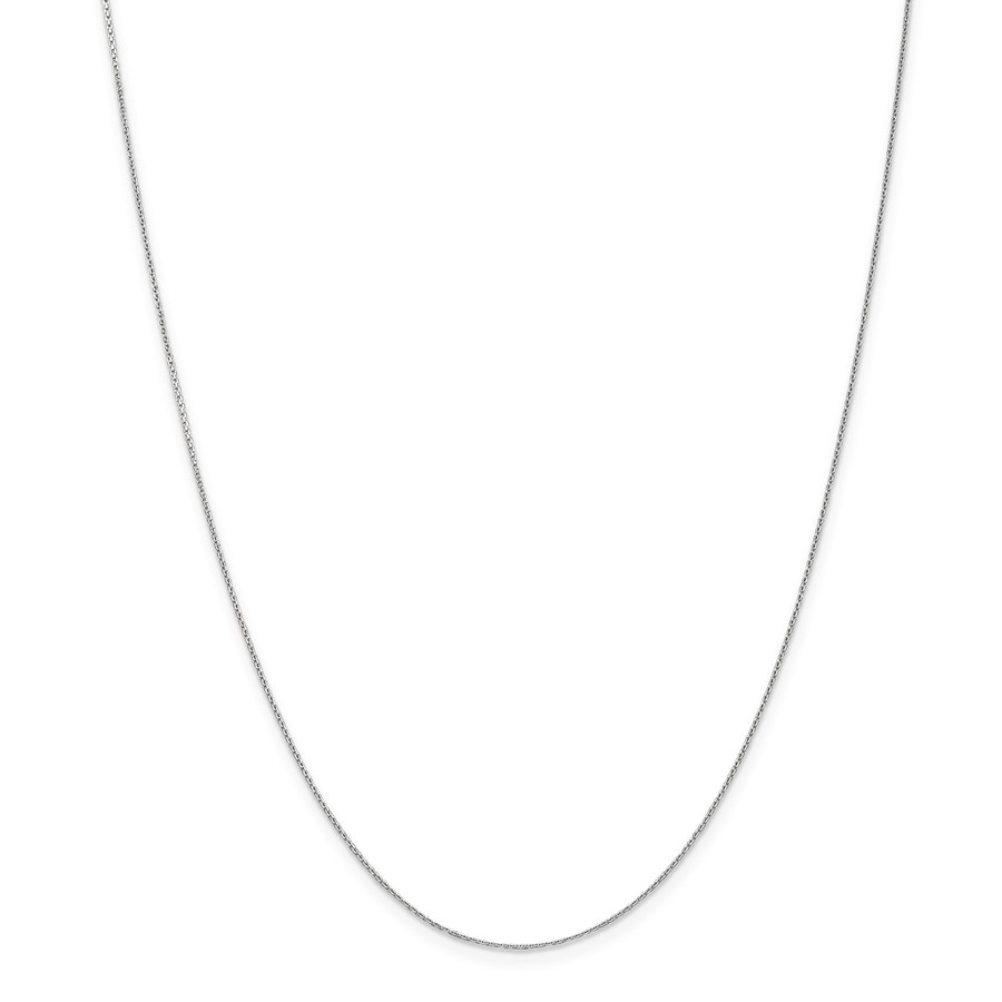 14k White Gold .65 mm Diamond-cut Cable Chain Necklace - 20 in.