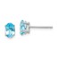 14k White Gold 6x4 mm Oval Blue Topaz Earrings