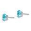 14k White Gold 6x4 mm Oval Blue Topaz Earrings