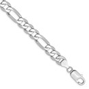 14k White Gold 7.5 mm Figaro Chain - 8 in.