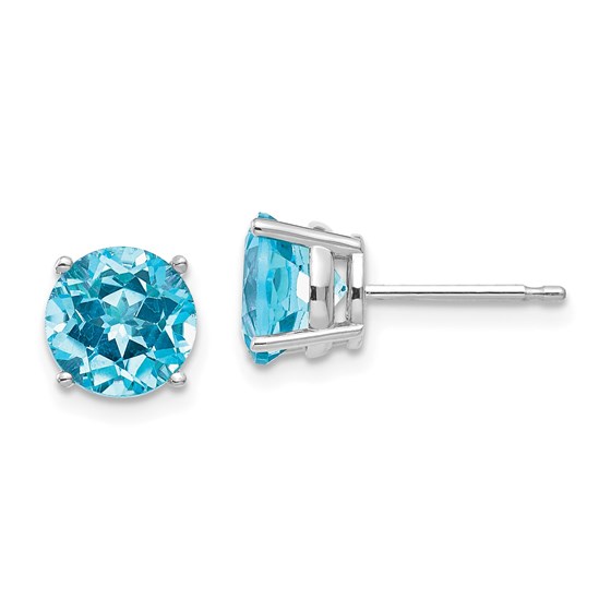 14k White Gold 7 mm Blue Topaz Earrings 14k White Gold 7 mm Blue Topaz Earrings