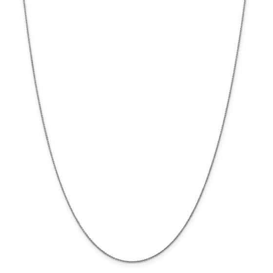 14k White Gold .75 mm Solid Polished Cable Chain Necklace - 20 in