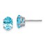 14k White Gold 7x5 mm Oval Blue Topaz Earrings