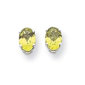 14k White Gold 7x5 mm Oval Peridot Earrings 14k White Gold 7x5 mm Oval Peridot Earrings