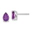 14k White Gold 7x5 mm Pear Amethyst Earrings
