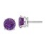14k White Gold 8 mm Amethyst Earrings