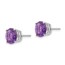 14k White Gold 8 mm Amethyst Earrings