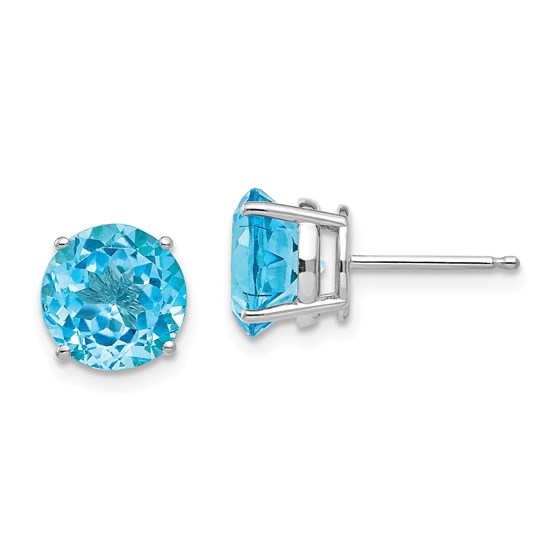 14k White Gold 8 mm Blue Topaz Earrings 14k White Gold 8 mm Blue Topaz Earrings