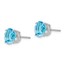 14k White Gold 8 mm Blue Topaz Earrings