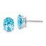 14k White Gold 8x6 mm Oval Blue Topaz Earrings