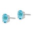 14k White Gold 8x6 mm Oval Blue Topaz Earrings
