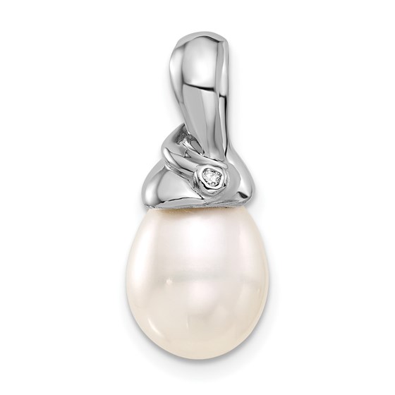 14K White Gold 9-10mm White Teardrop Pearl Pendant - 21 mm 14K White Gold 9-10mm White Teardrop Pearl Pendant - 21 mm