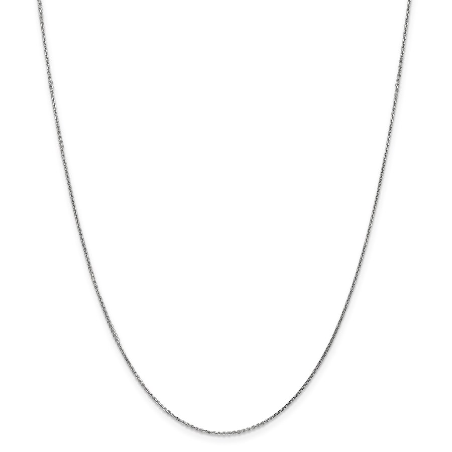 14k White Gold .95 mm Solid Cable Chain Necklace - 24 in.