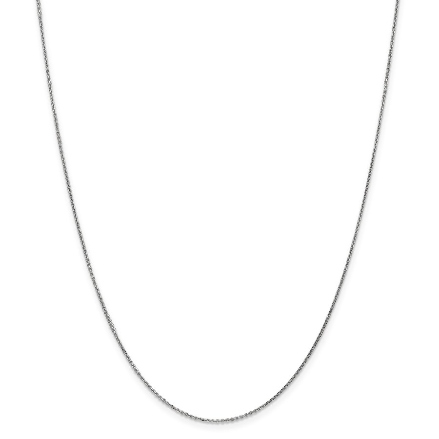 14k White Gold .95 mm Solid Diamond Cut Cable Chain - 26 in.