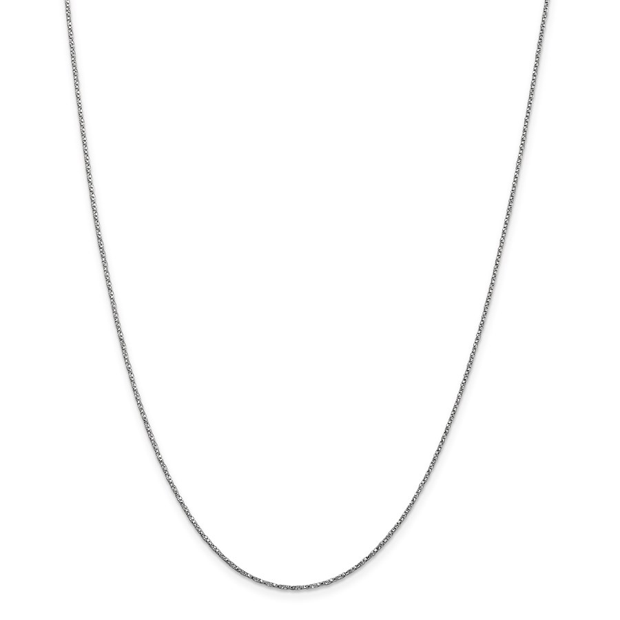 14k White Gold .95 mm Twisted Box Chain Necklace - 18 in.