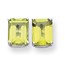 14k White Gold 9x7 mm Emerald Cut Peridot Earrings