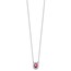 14K White Gold and Oval Ruby Necklace - 18 in.