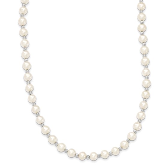 White gold bead necklace Clearance
