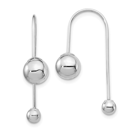 14k White Gold Bead w/Screw End Threader Earrings 14k White Gold Bead w/Screw End Threader Earrings