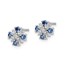 14k White Gold Blue Sapphire and Diamond Post Earrings - 7 mm