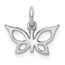 14K White Gold Butterfly Charm - 13 mm