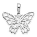 14K White Gold Butterfly Cut-out Pendant - 17 mm