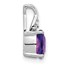 14K White Gold Checkerboard Amethyst Diamond Pendant - 13.5 mm