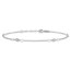14K White Gold Circle Chain Rice Puff Beads Anklet - 10 in.