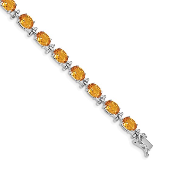 14K White Gold Citrine Bracelet - 7 in. 14K White Gold Citrine Bracelet - 7 in.