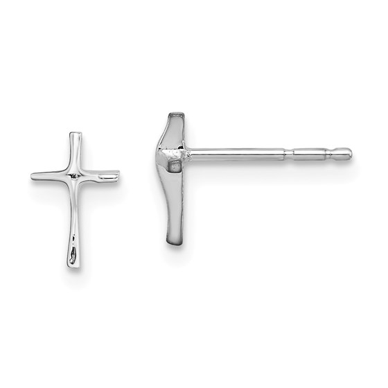 14k White Gold Cross Post Earrings - 34 mm 14k White Gold Cross Post Earrings - 34 mm