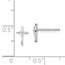 14k White Gold Cross Post Earrings - 34 mm