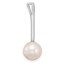 14K White Gold Cultured Pearl Drop Chain Slide - 26.7 mm