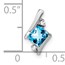 14K White Gold Cushion Blue Topaz Chain Slide - 10 mm
