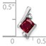 14K White Gold Cushion Cr. Ruby and Diamond Chain Slide - 10 mm