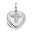 14K White Gold CZ Bee Heart 12mm Locket - 18 mm