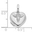 14K White Gold CZ Bee Heart 12mm Locket - 18 mm