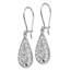 14K White Gold D/C Filigree Dangle Earrings - 32 mm