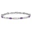 14k White Gold Diamond/Amethyst Bracelet - 7 in.