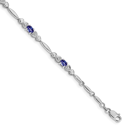14K White Gold Diamond and Tanzanite Bracelet - 7 in. 14K White Gold Diamond and Tanzanite Bracelet - 7 in.