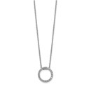14K White Gold Diamond Circle 12 mm wide Necklace - 18 in.