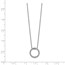 14K White Gold Diamond Circle 12 mm wide Necklace - 18 in.