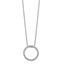 14K White Gold Diamond Circle 18 mm wide Necklace - 18 in.
