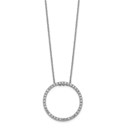 14K White Gold Diamond Circle 23 mm wide Necklace - 18 in.