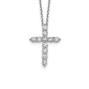 14K White Gold Diamond Cross 18 inch Necklace - 18 in.