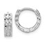 14k White Gold Diamond-cut 8 mm Hoop Earrings